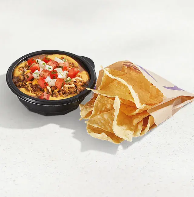 Chips and Nacho Supreme Dip from Taco Bell