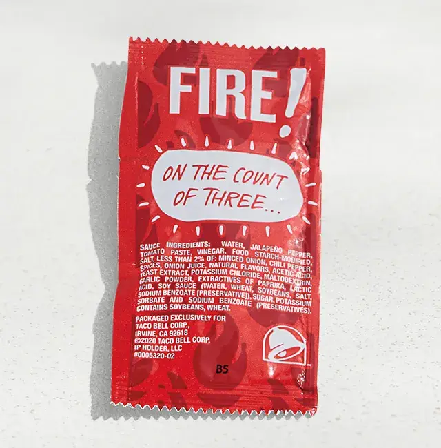 Fire Sauce Packet from Taco Bell