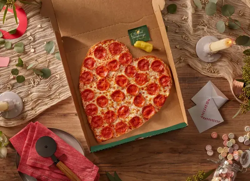 Heart Shaped Pizza from Papa Johns