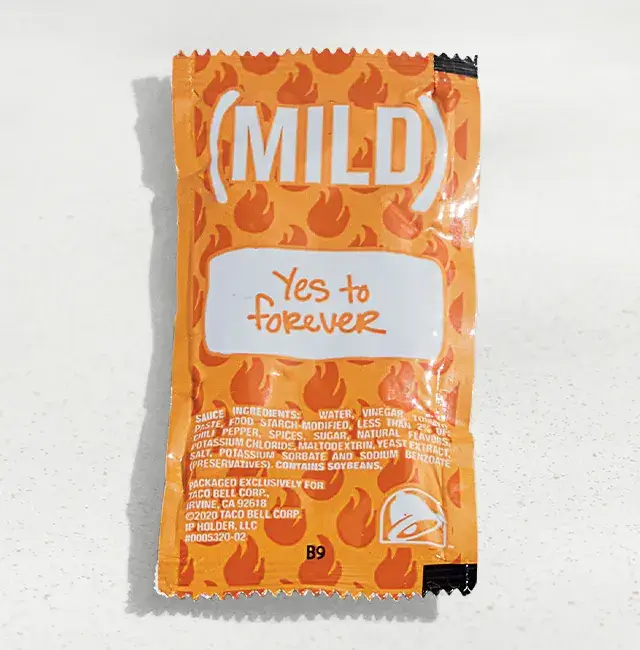 Mild Sauce Packet from Taco Bell