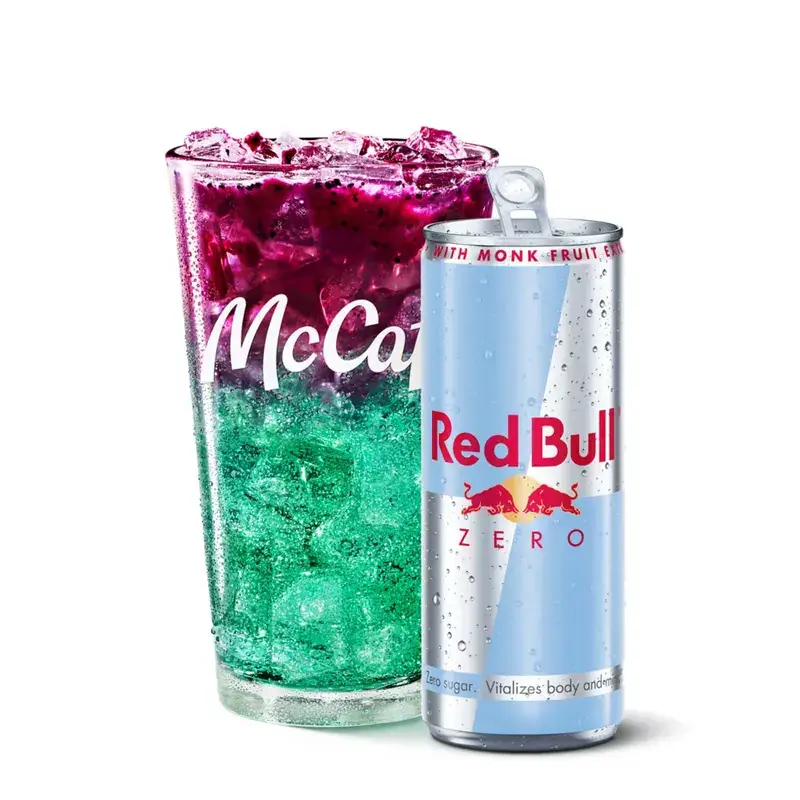 Reduced Sugar Red Bull Dragonberry Energizer from McDonald’s