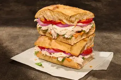 Toasted Frontega Chicken on Black Pepper Focaccia from Panera Bread