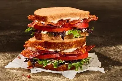 Tomato Basil BLT on Tomato Basil Miche from Panera Bread