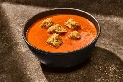 Vegetarian Creamy Tomato Soup with Croissant Croutons from Panera Bread